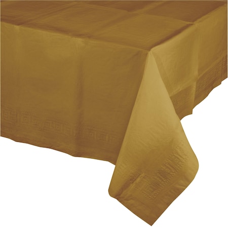 Touch Of Color Glittering Gold Plastic Tablecloth, 108"x54", 12PK 01352